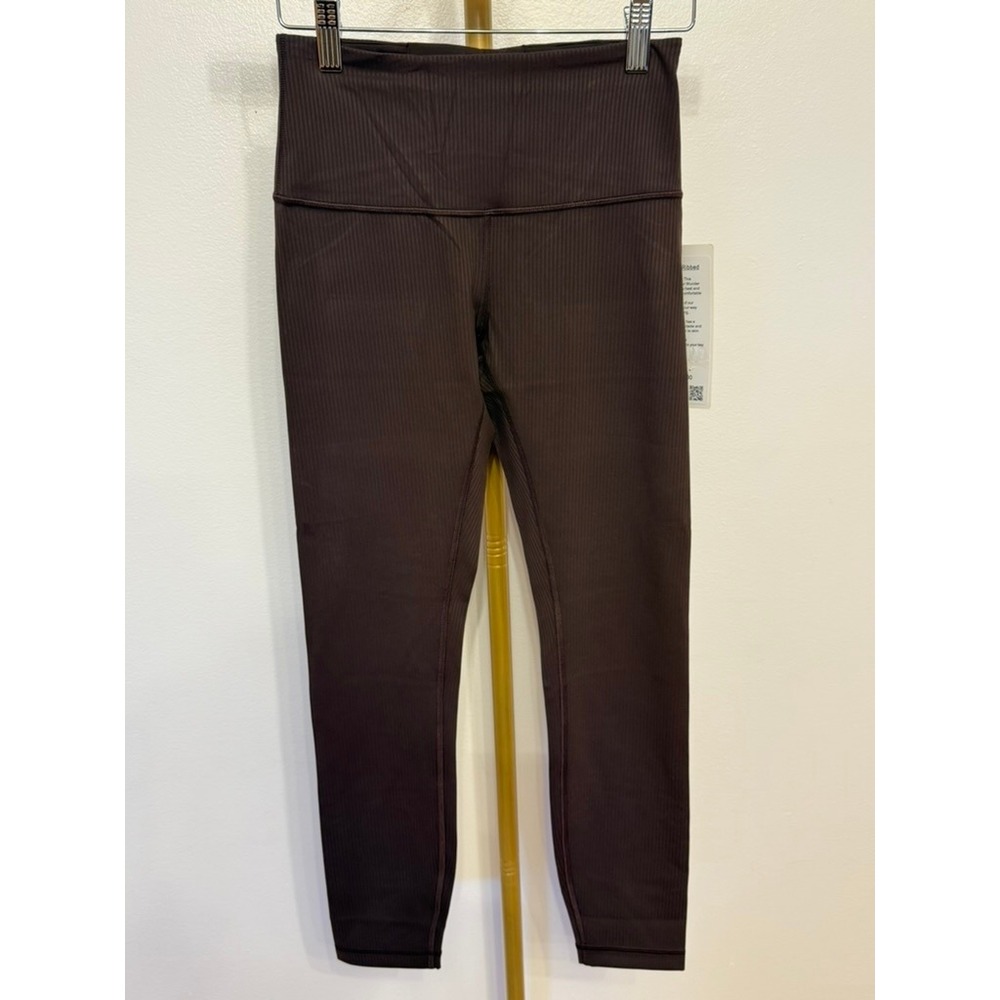 Lululemon‎ Wunder Train Ribbed Tight in Espresso, Size 4, NWT MSRP $128